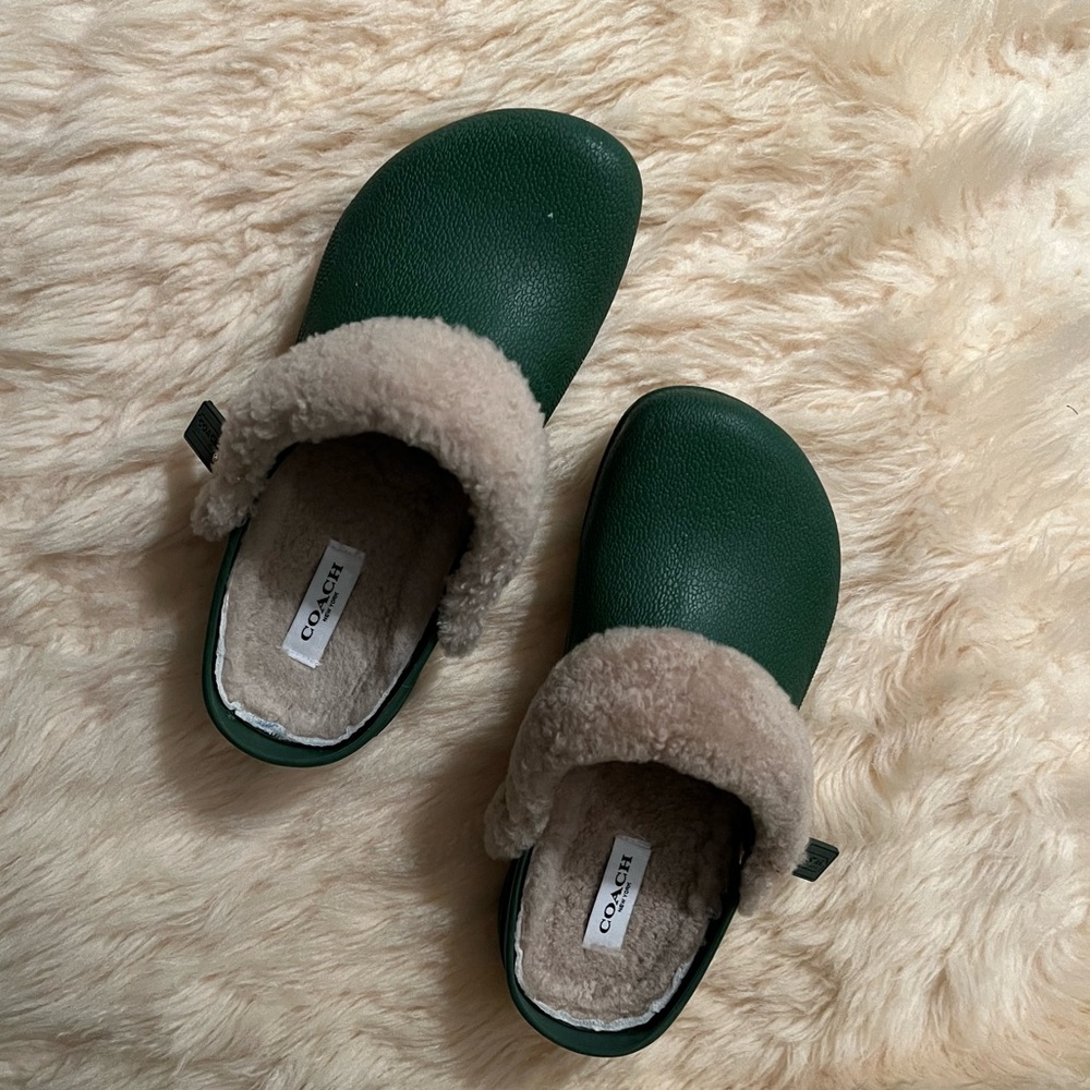 Coach Lola Shearling Rubber Mules (Crocs)